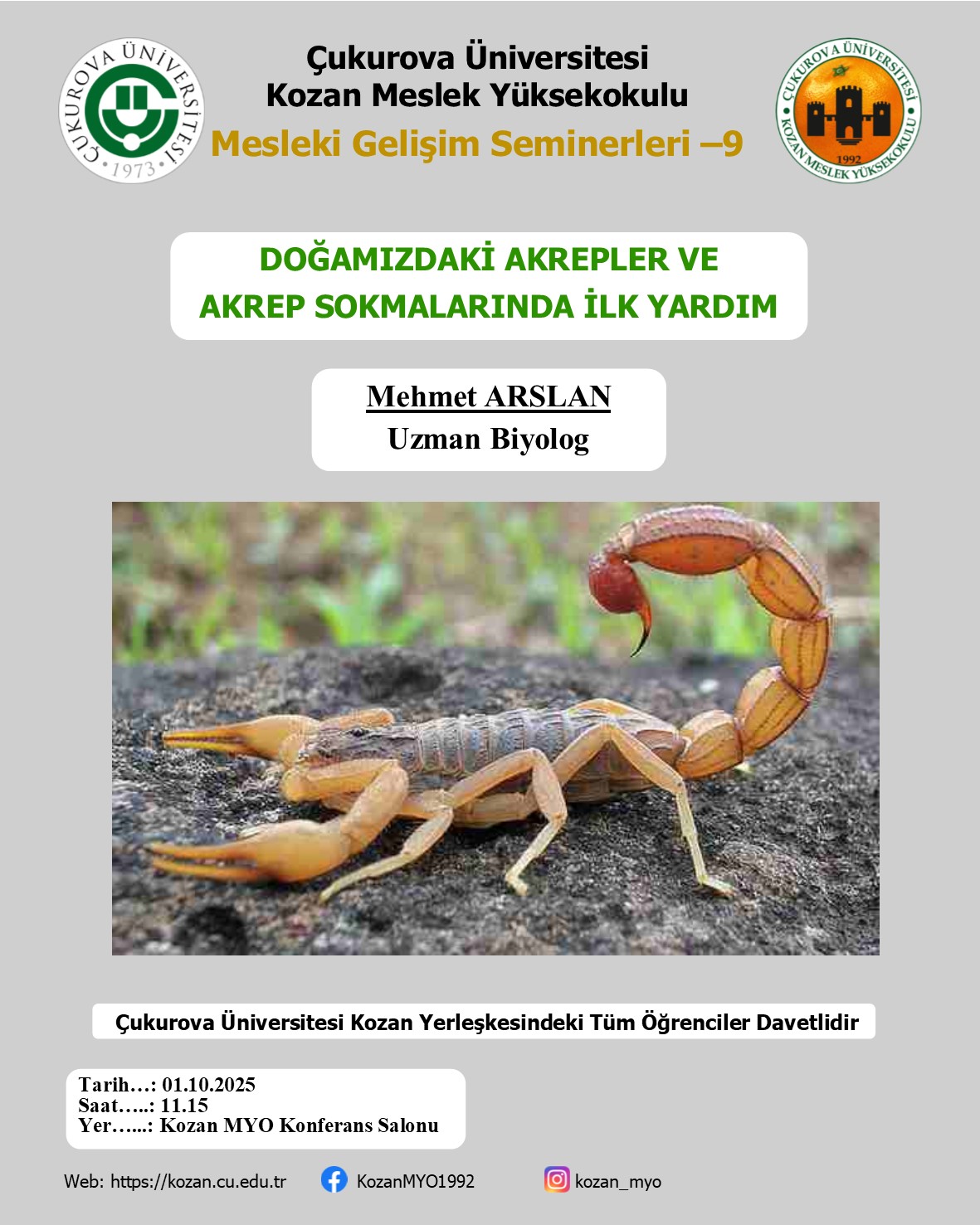Doğamızdaki Akrepler ve Akrep Sokmalarında İlk Yardım