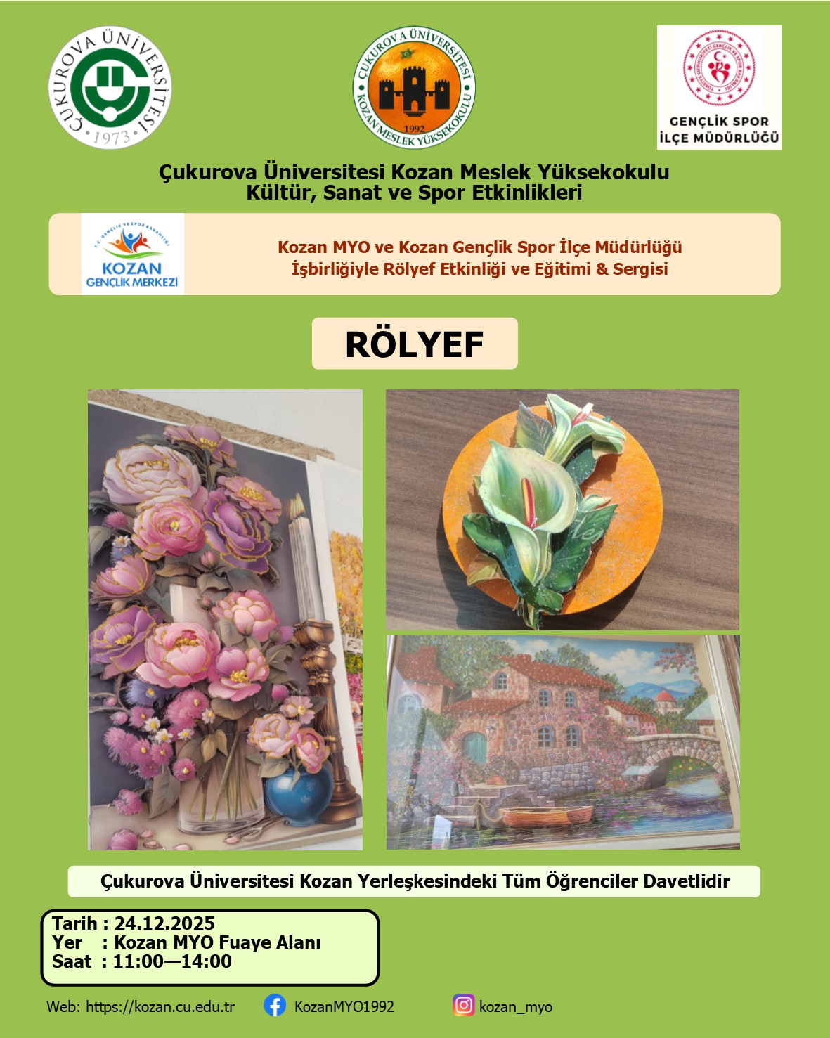 Kozan MYO Kültür, Sanat ve Spor Etkinlikleri - Rölyef