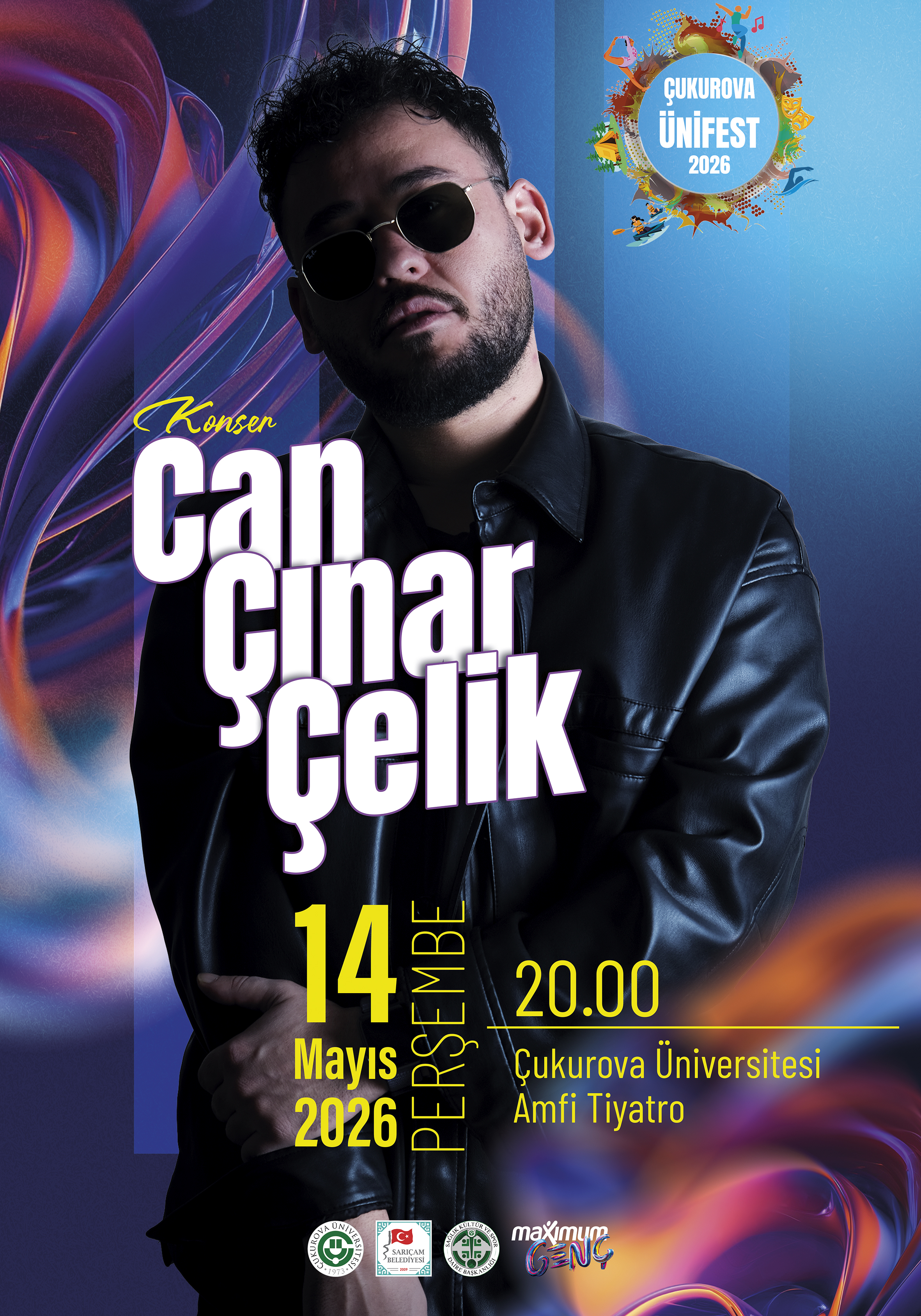 Bahar Şenliğinde yapılacak olan Can Çınar Çelik Konseri Afişi