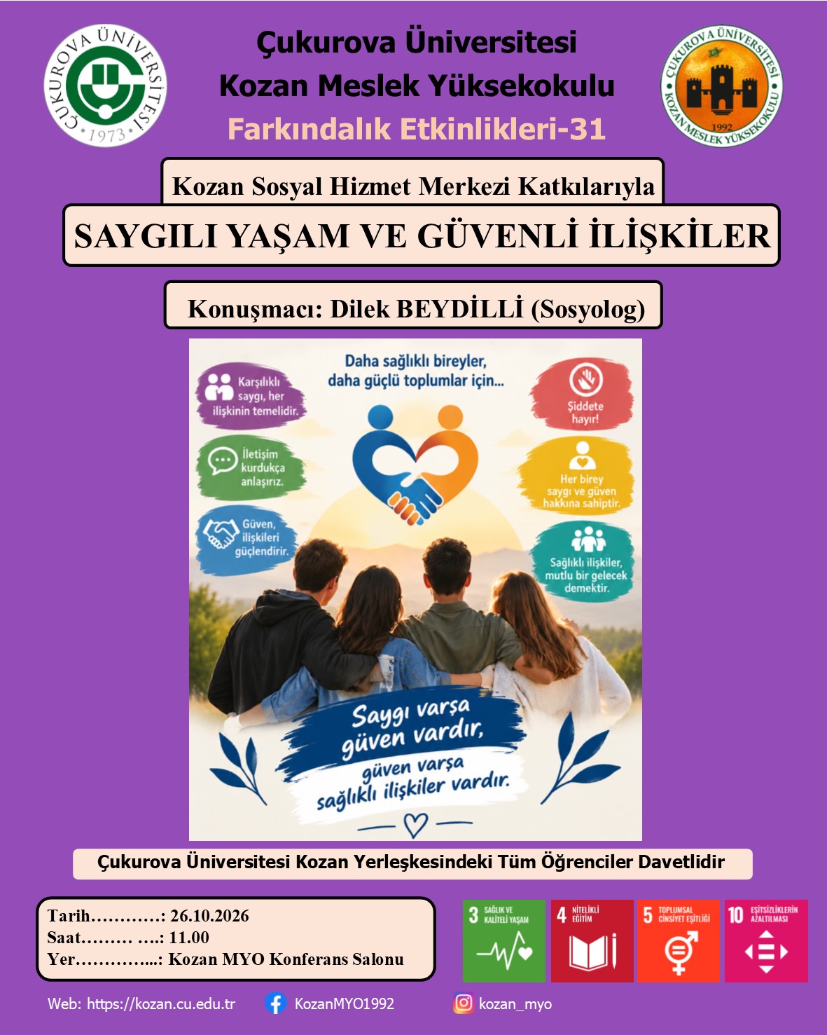 Saygılı Yaşam ve Güvenli İlişkiler
