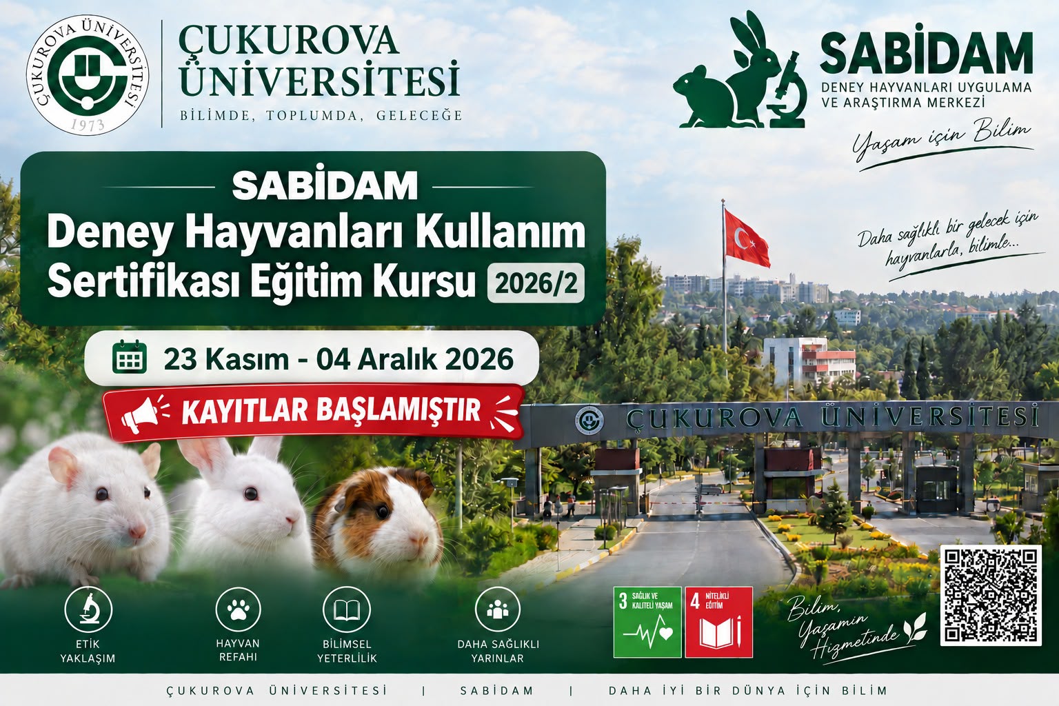 SABİDAM Deney Hayvanları Kullanım Sertifikası Eğitim Kursu